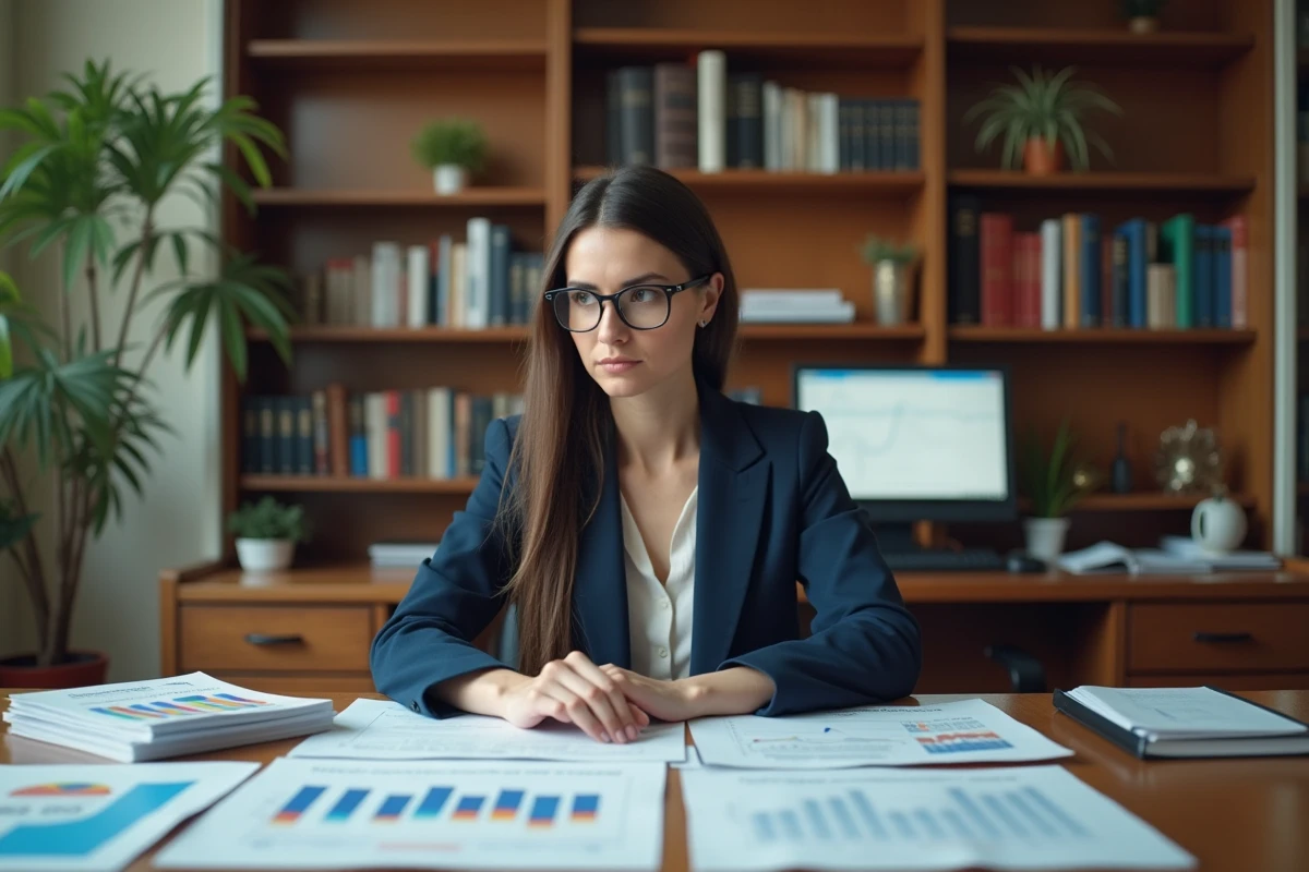 Économiste analysant des données statistiques de l'INSEE dans un bureau gouvernemental