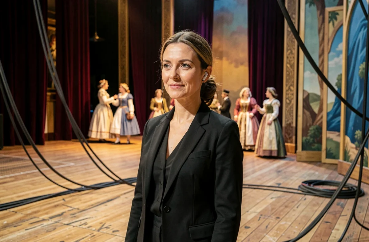 Directrice artistique de NGI Spectacles supervisant les coulisses d'une grande production scénique en Loire-Atlantique
