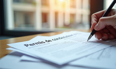 Piles de documents permis de construire signés par une main