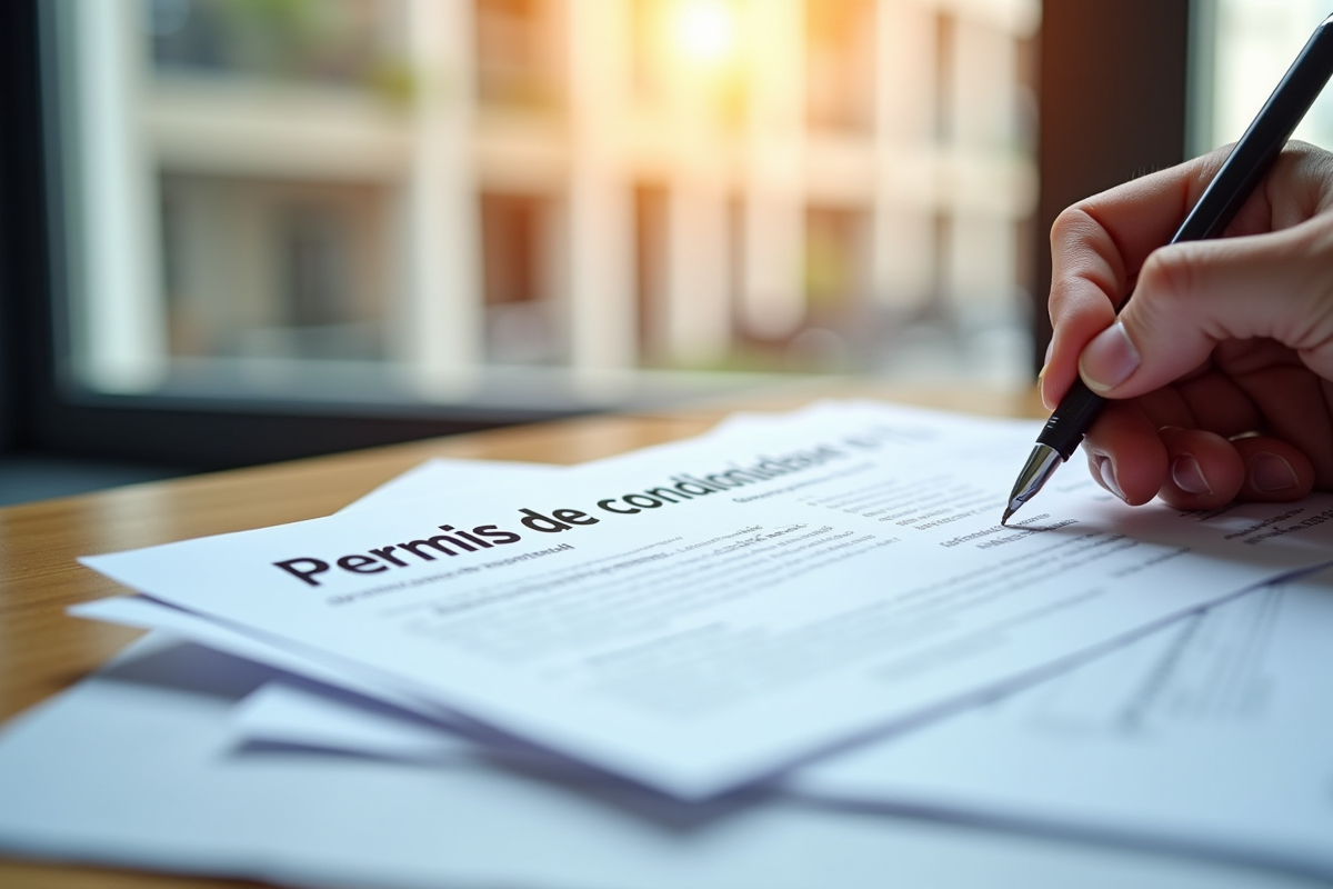 Piles de documents permis de construire signés par une main