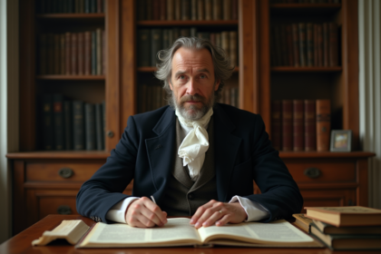 Portrait d'un philosophe du XVIIIe siècle en costume élégant