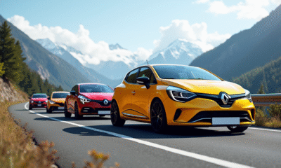 Renault Clio 2 RS sur une route de montagne en plein jour