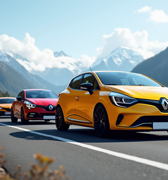 Renault Clio 2 RS sur une route de montagne en plein jour