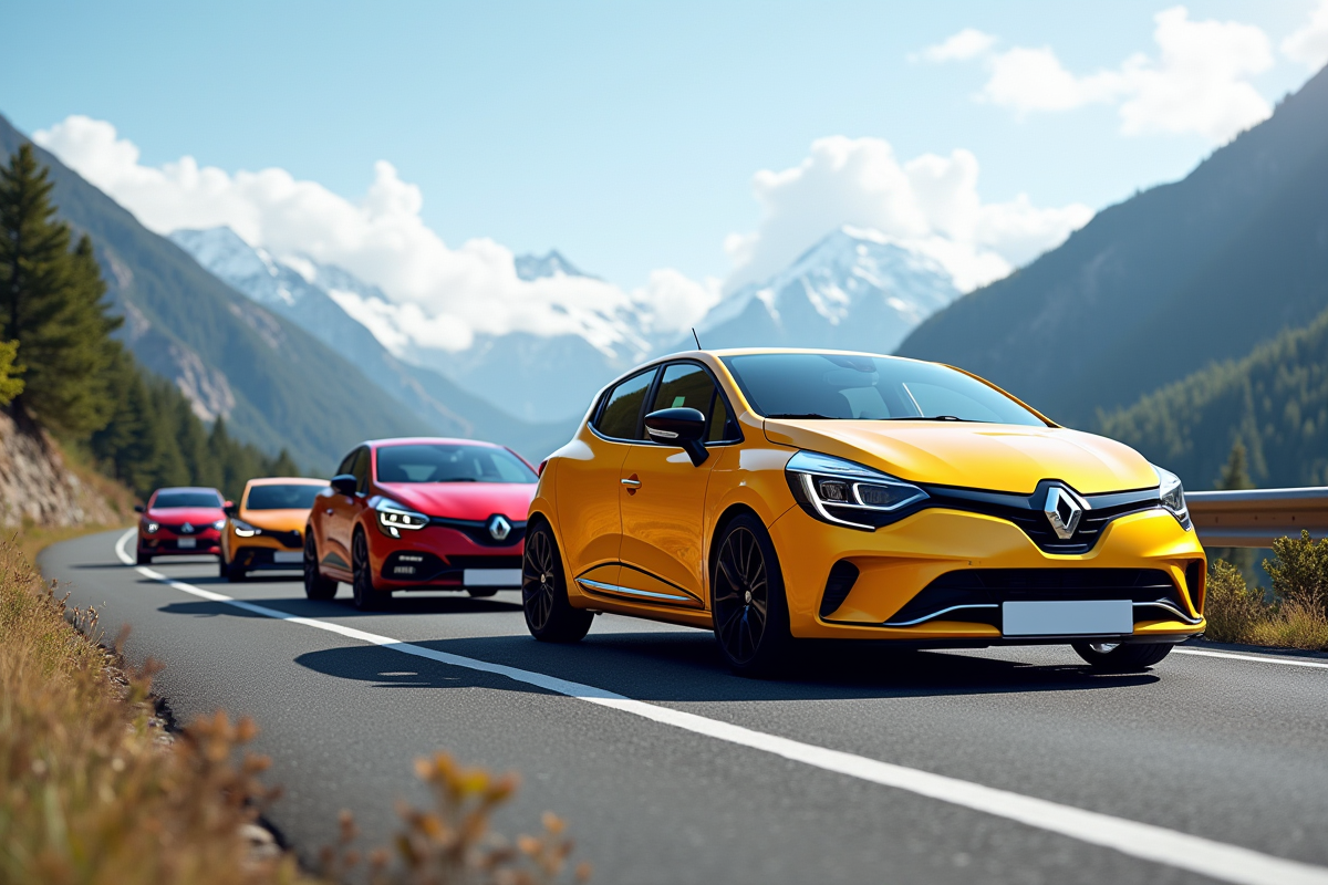 Renault Clio 2 RS sur une route de montagne en plein jour